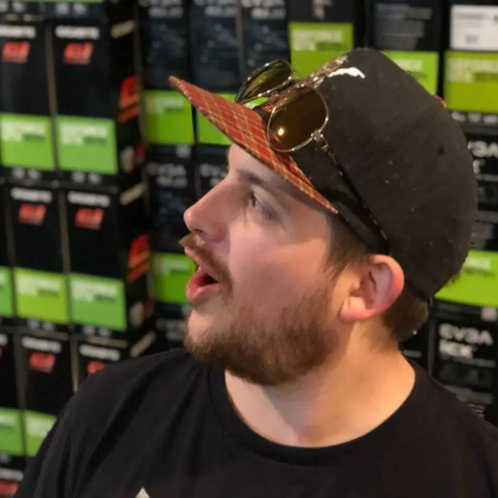 Alex Hillman at a GPU cryptocurrency mining operation