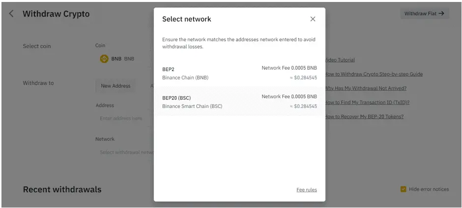 MetaMask select network