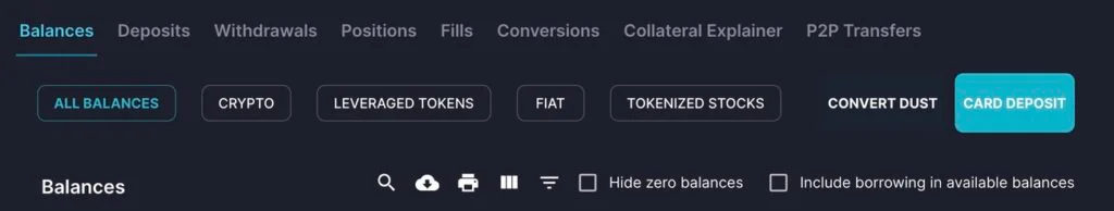 Download FTX account information