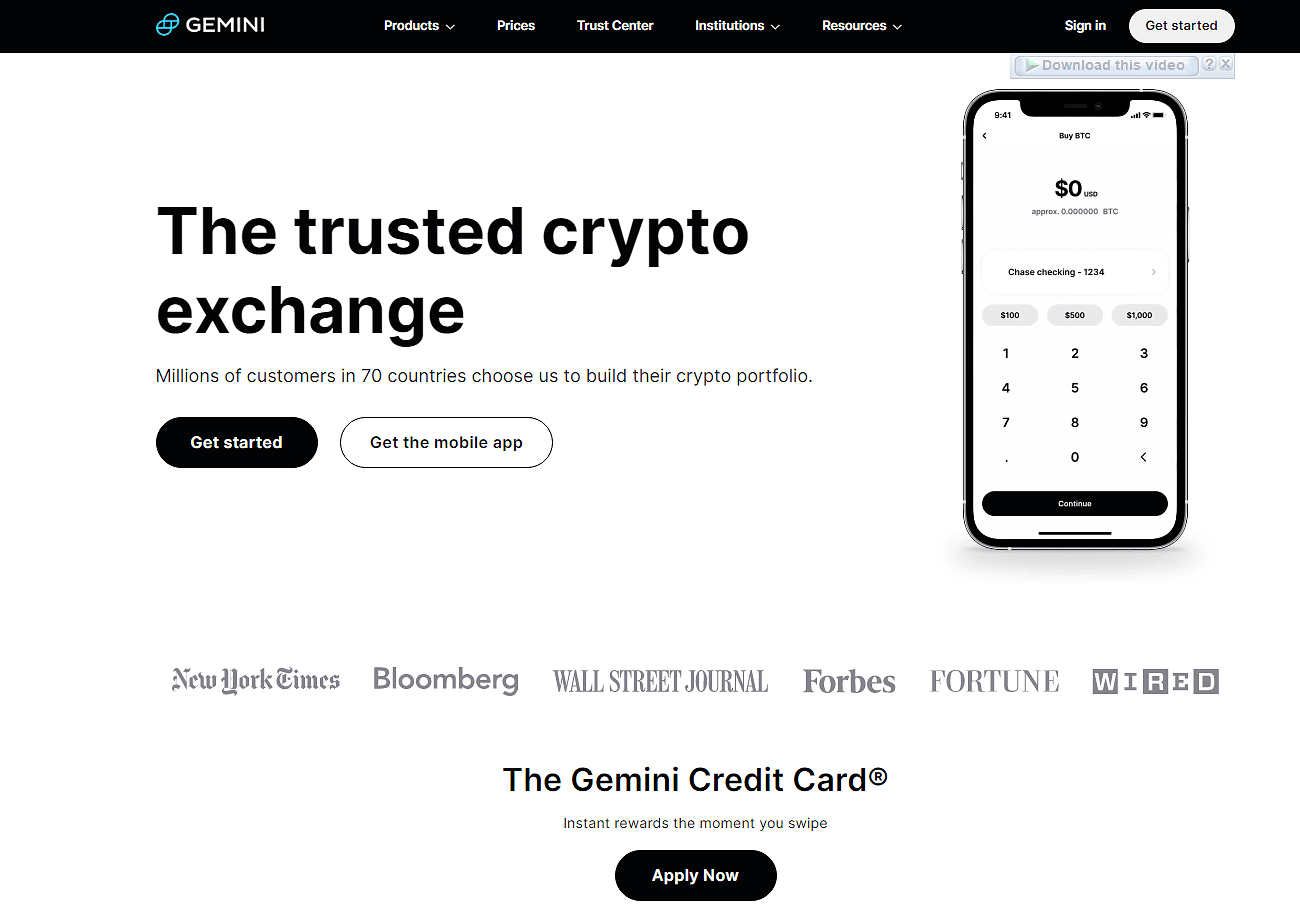 Gemini exchange logo