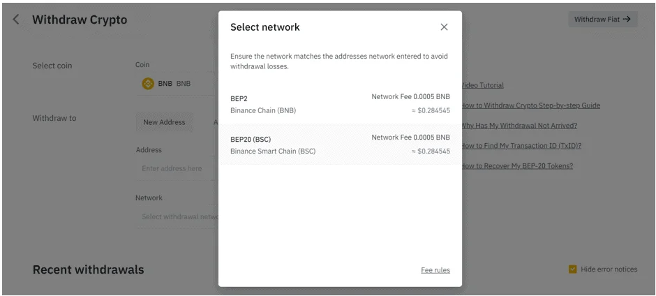 MetaMask select network