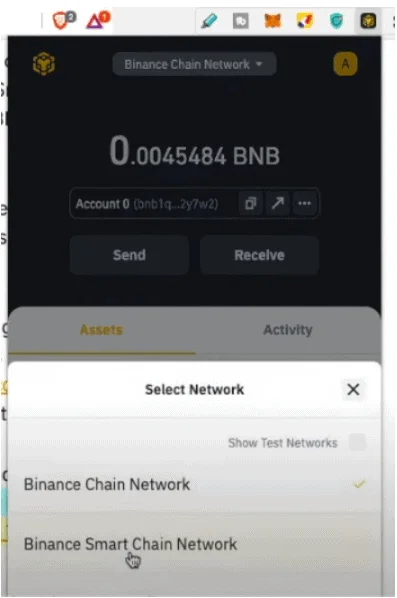 Switch to Binance Smart Chain Network