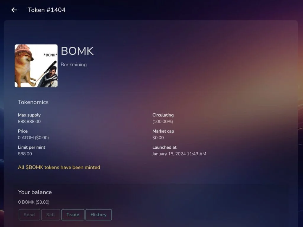 Mint Cosmos Inscriptions (CFT-20 tokens) on Asteroid Protocol