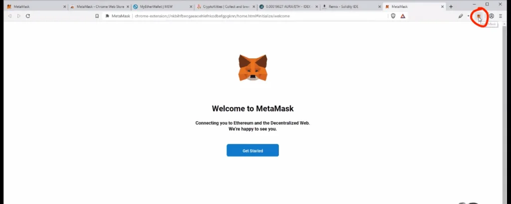The fox logo will appear on your browser once the extension is successfully installed