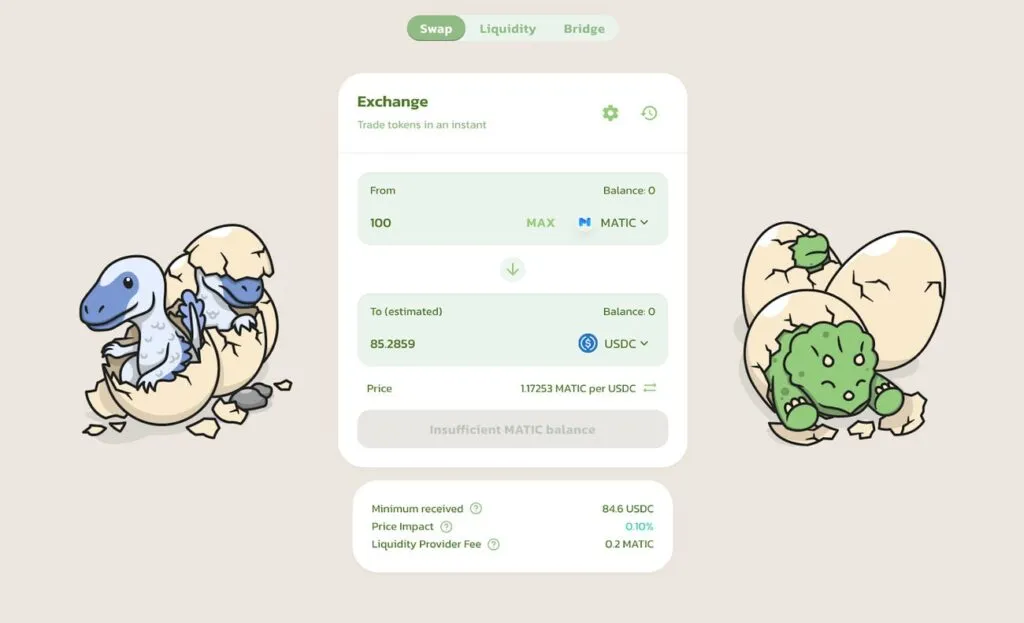 Dinoswap and MATIC