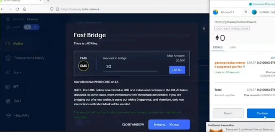 transaction confirmation