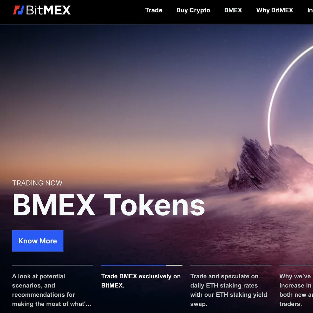 BitMEX derivatives trading interface