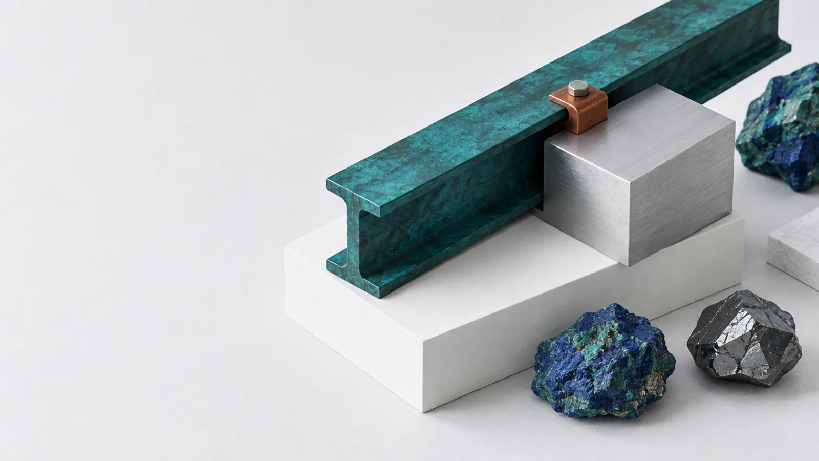 A copper clamp secures a reserve block beside a teal support beam, illustrating pledged maintenance funding