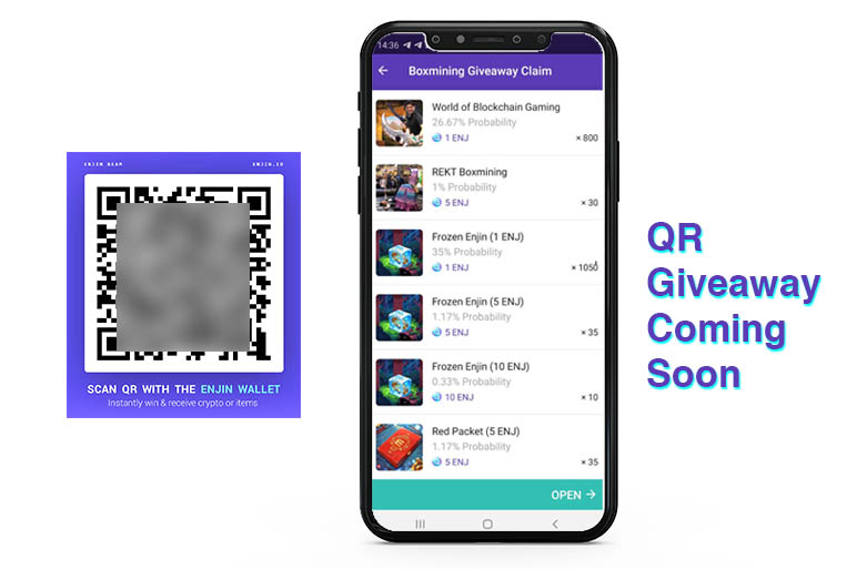 Enjin Beam QR giveaway