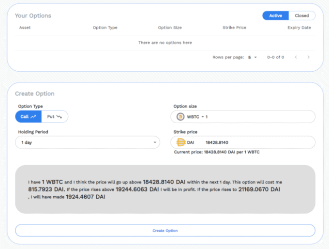 Deriswap Interface