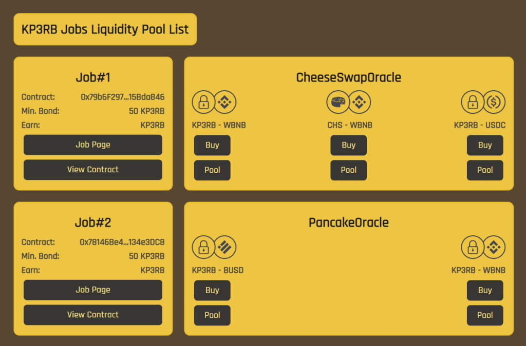 kp3rb job liquidity pool list